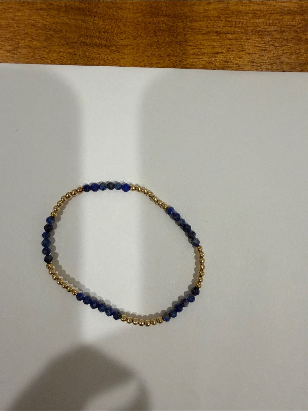 Enewton Gold and Lapis Beaded Stretch Bracelet